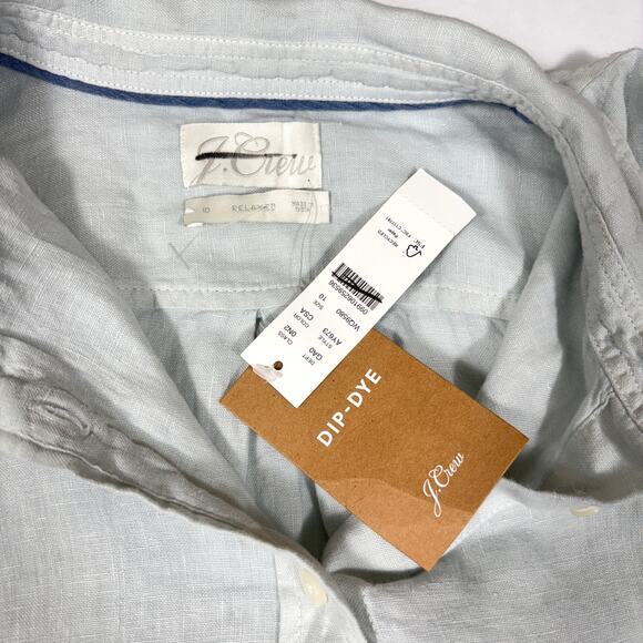 J. Crew Baird McNutt Blue Dip-Dye Relaxed Fit Linen Shirt Women’s Size 10 NWT - Picture 5 of 6